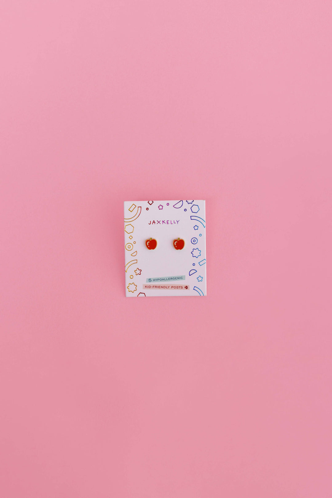 JaxKelly Fashion Apple Enamel Flat Back Kids Earrings