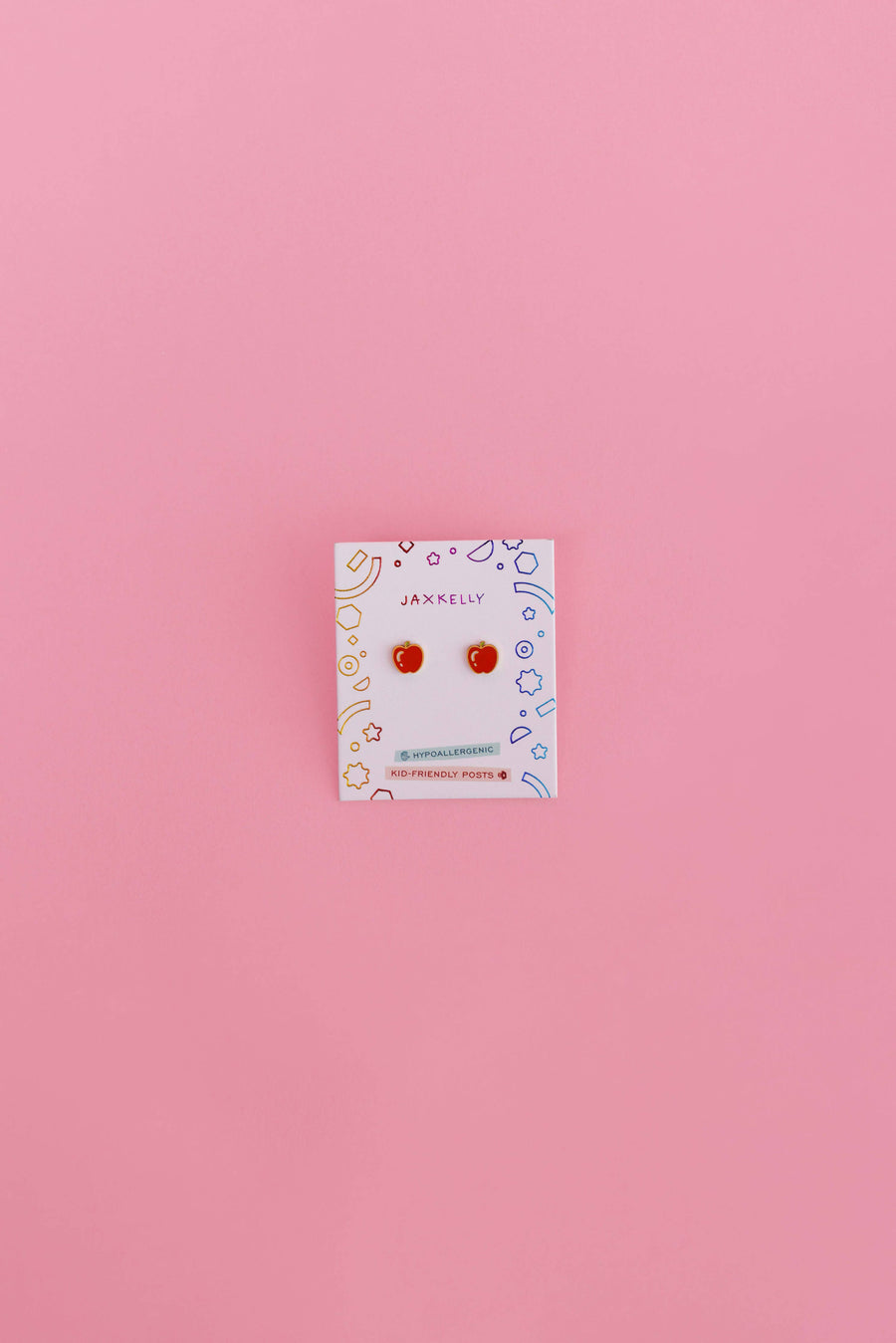 JaxKelly Fashion Apple Enamel Flat Back Kids Earrings