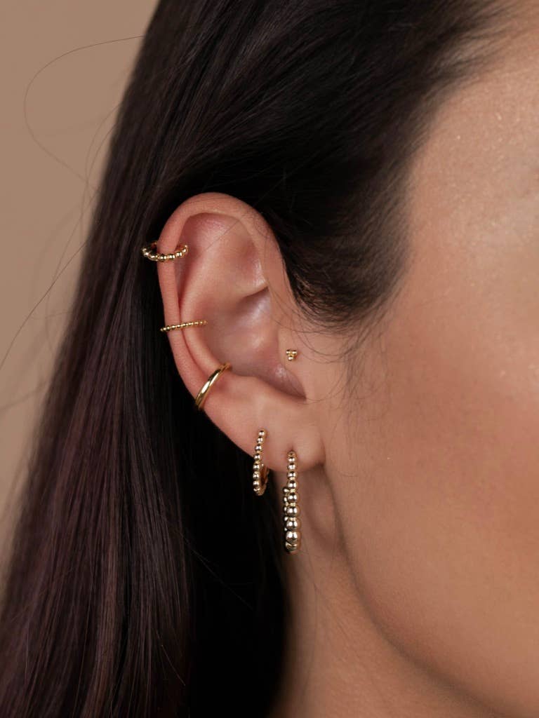 JaxKelly Fashion Ball Hoop - Tiny - Gold Earrings
