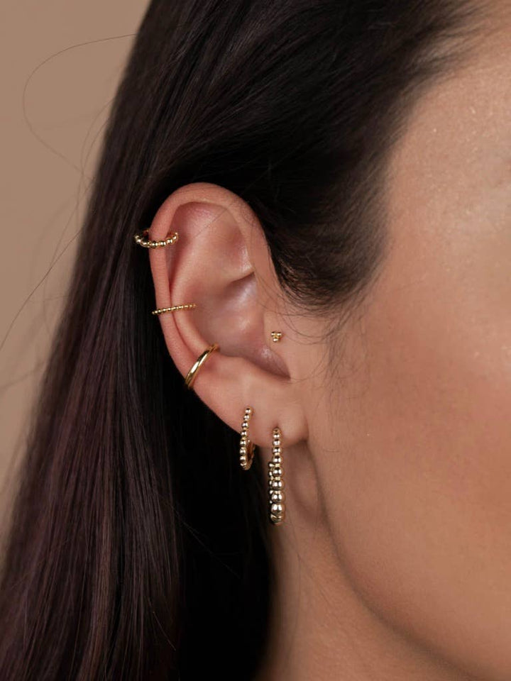 JaxKelly Fashion Ball Hoop - Tiny - Gold Earrings