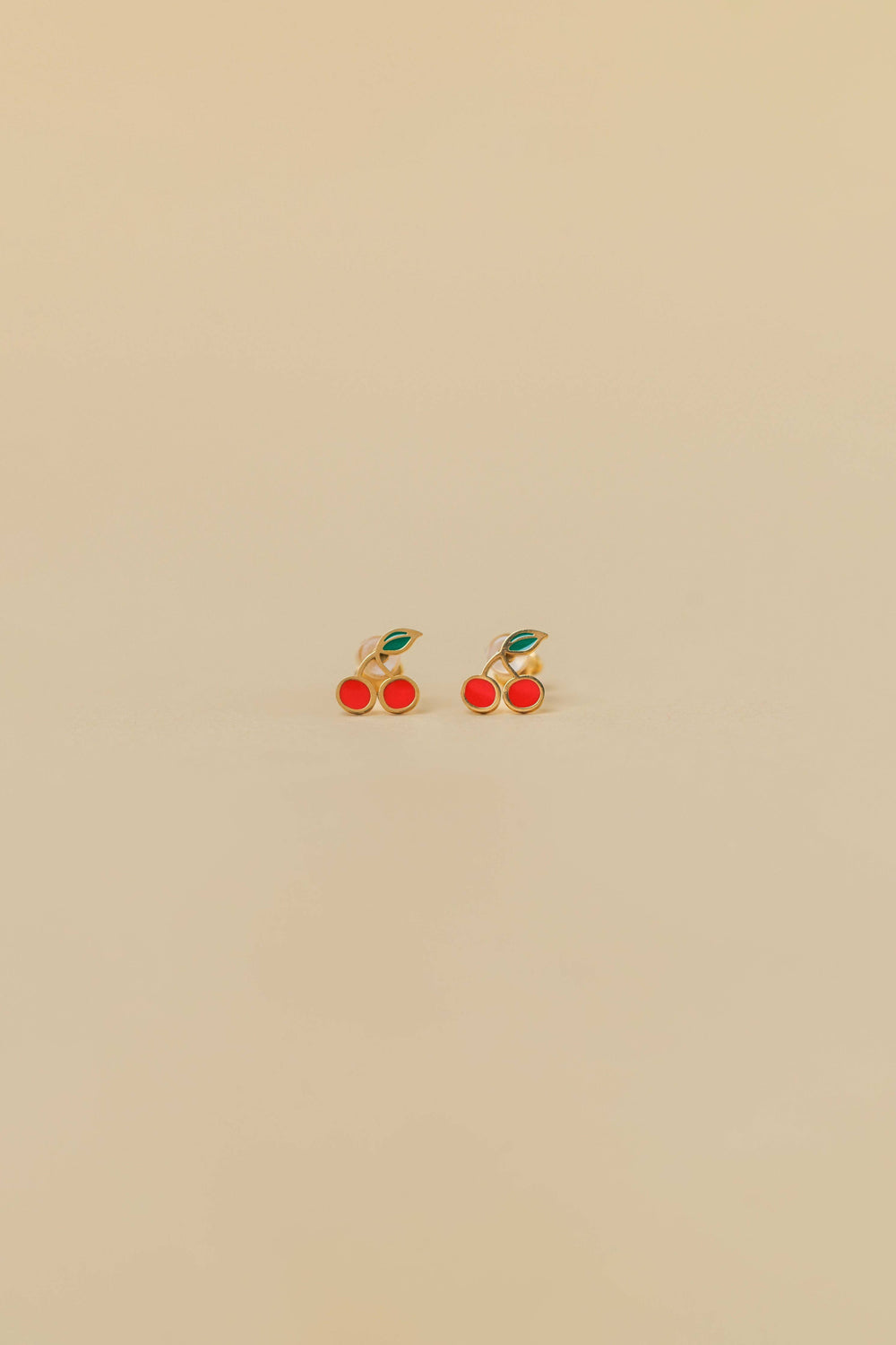 JaxKelly Fashion Cherry Enamel Flat Back Kids Earrings