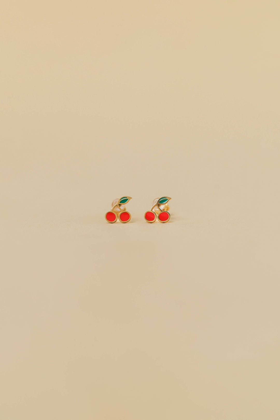 JaxKelly Fashion Cherry Enamel Flat Back Kids Earrings