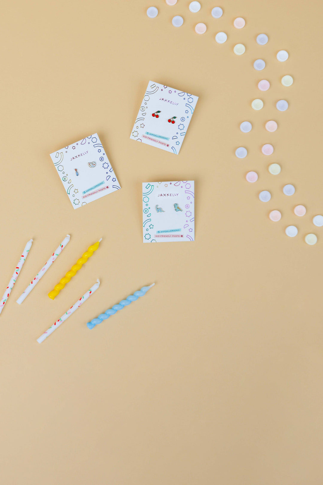 JaxKelly Fashion Cherry Enamel Flat Back Kids Earrings