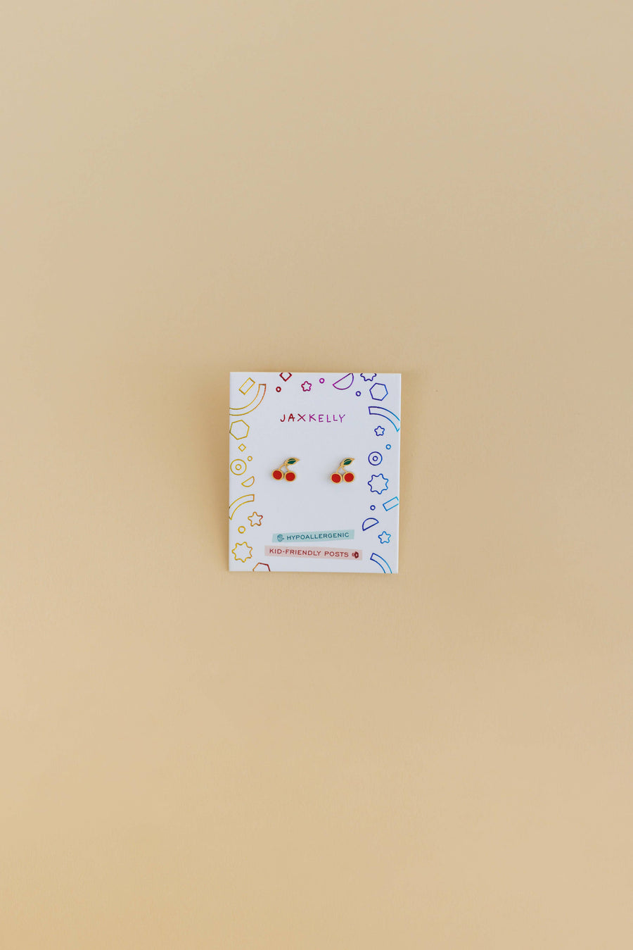 JaxKelly Fashion Cherry Enamel Flat Back Kids Earrings