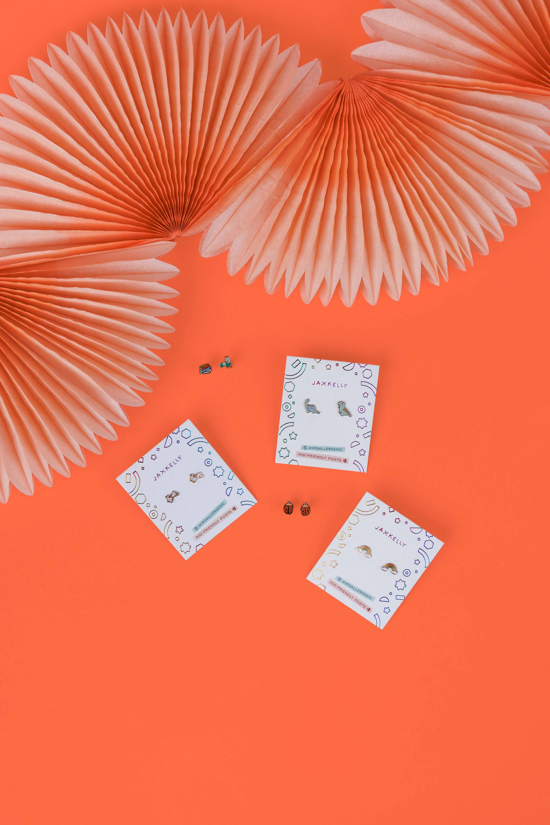 JaxKelly Fashion Dinosaur Enamel Flat Back Kids Earrings