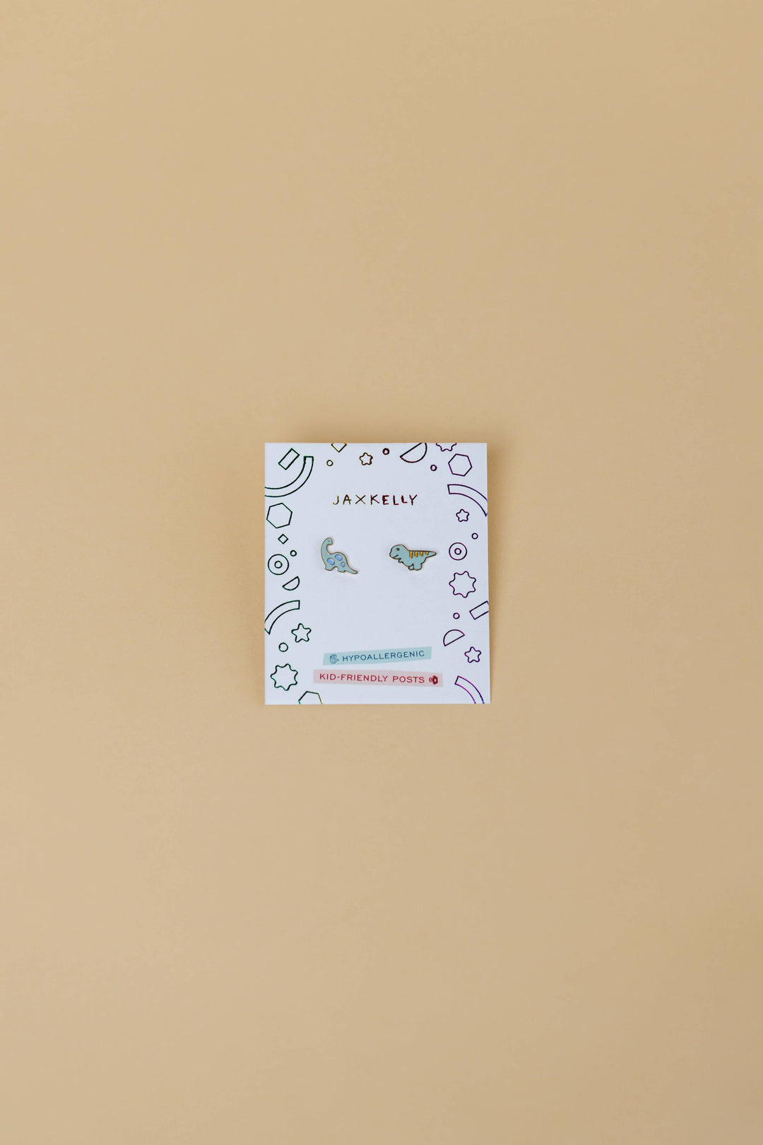 JaxKelly Fashion Dinosaur Enamel Flat Back Kids Earrings