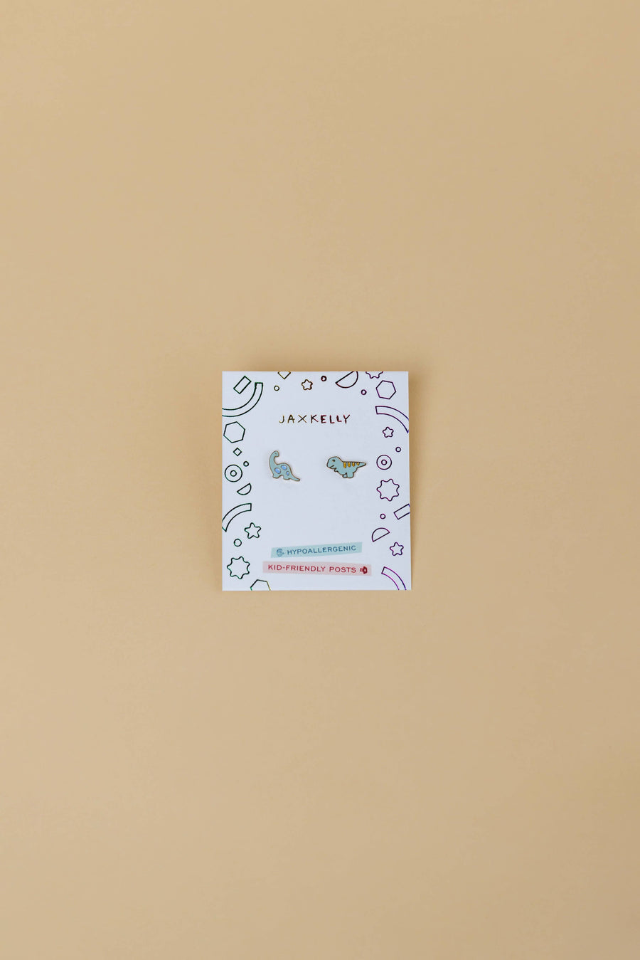 JaxKelly Fashion Dinosaur Enamel Flat Back Kids Earrings
