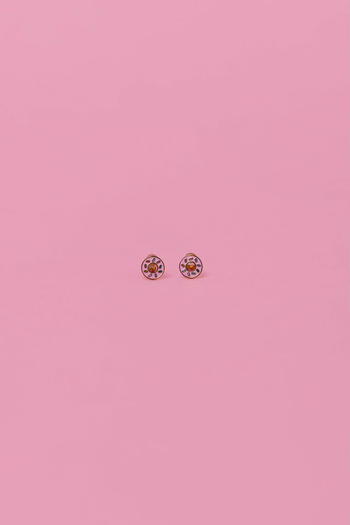 JaxKelly Fashion Donut Enamel Flat Back Kids Earrings