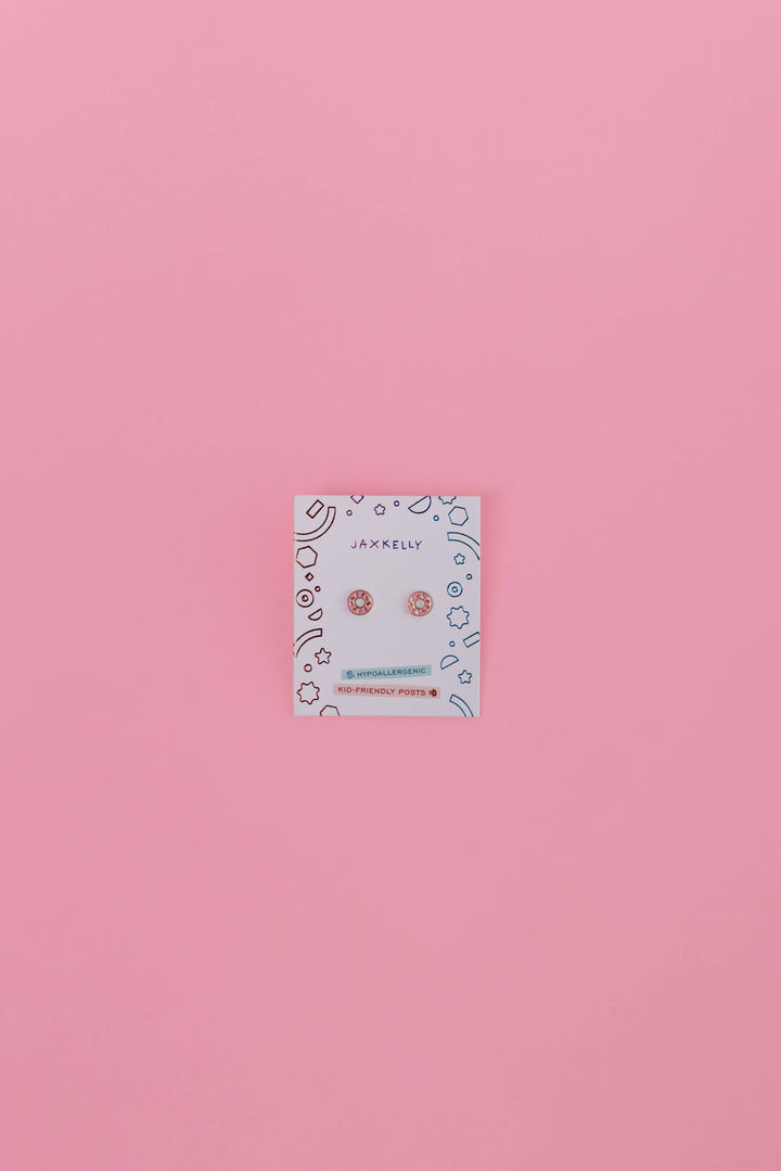 JaxKelly Fashion Donut Enamel Flat Back Kids Earrings