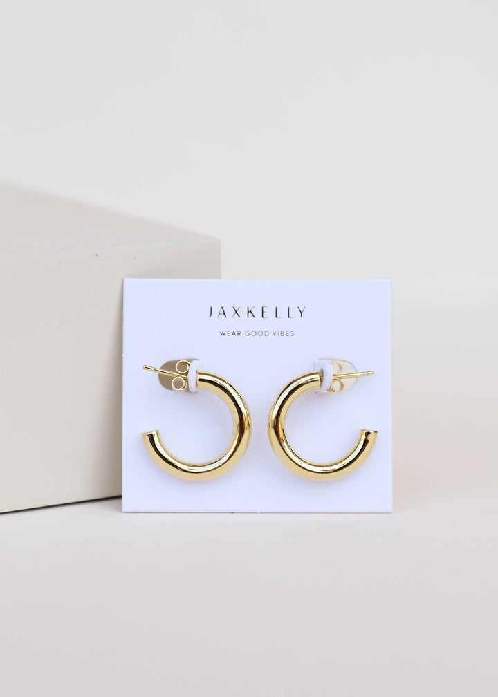 JaxKelly Fashion Gold Hoop - Smooth - Earrings