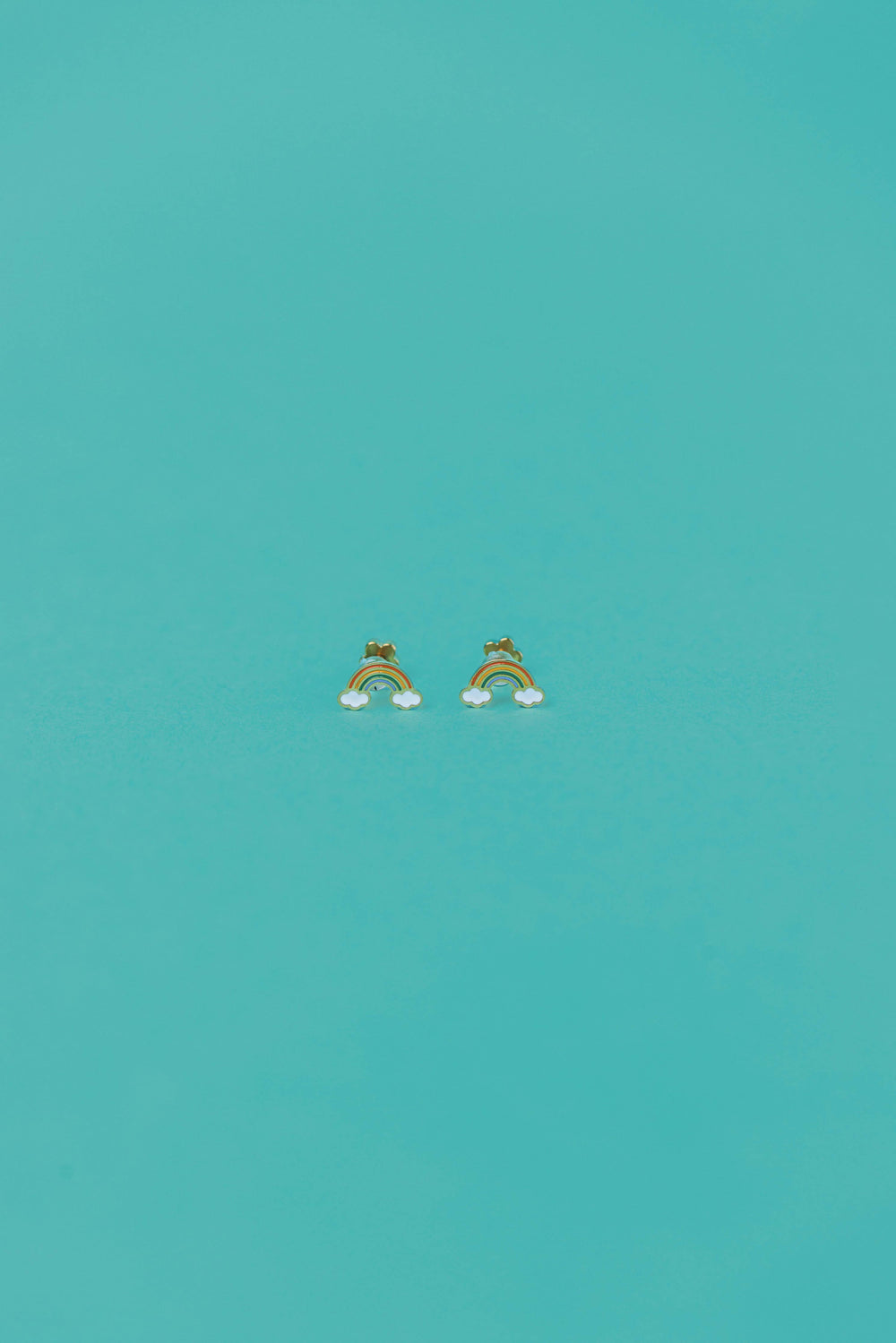 JaxKelly Fashion Rainbow Enamel Flat Back Kids Earrings