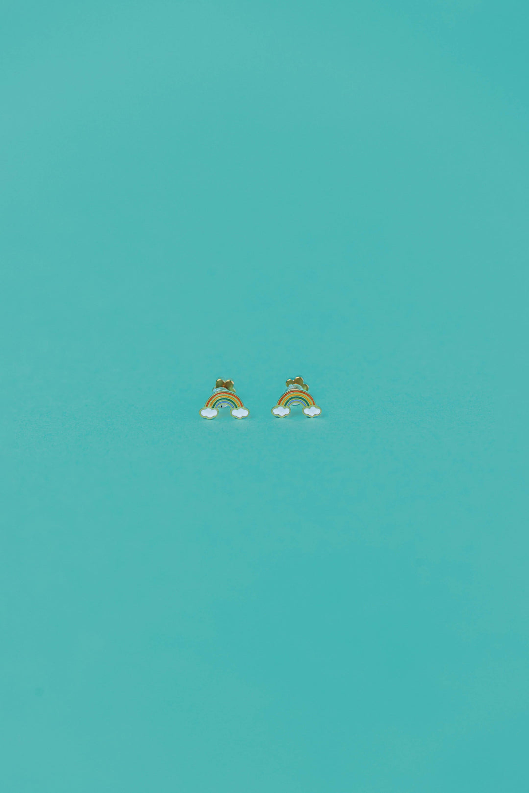 JaxKelly Fashion Rainbow Enamel Flat Back Kids Earrings