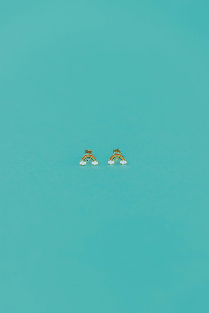 JaxKelly Fashion Rainbow Enamel Flat Back Kids Earrings