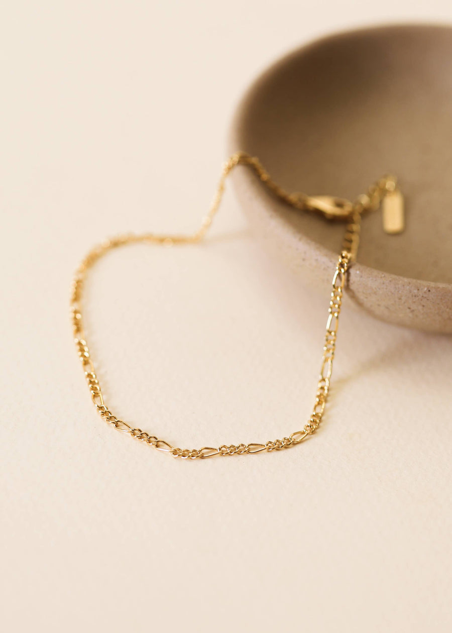 JaxKelly Fashion Simple Twist Chain Anklet - 18k Gold Plated
