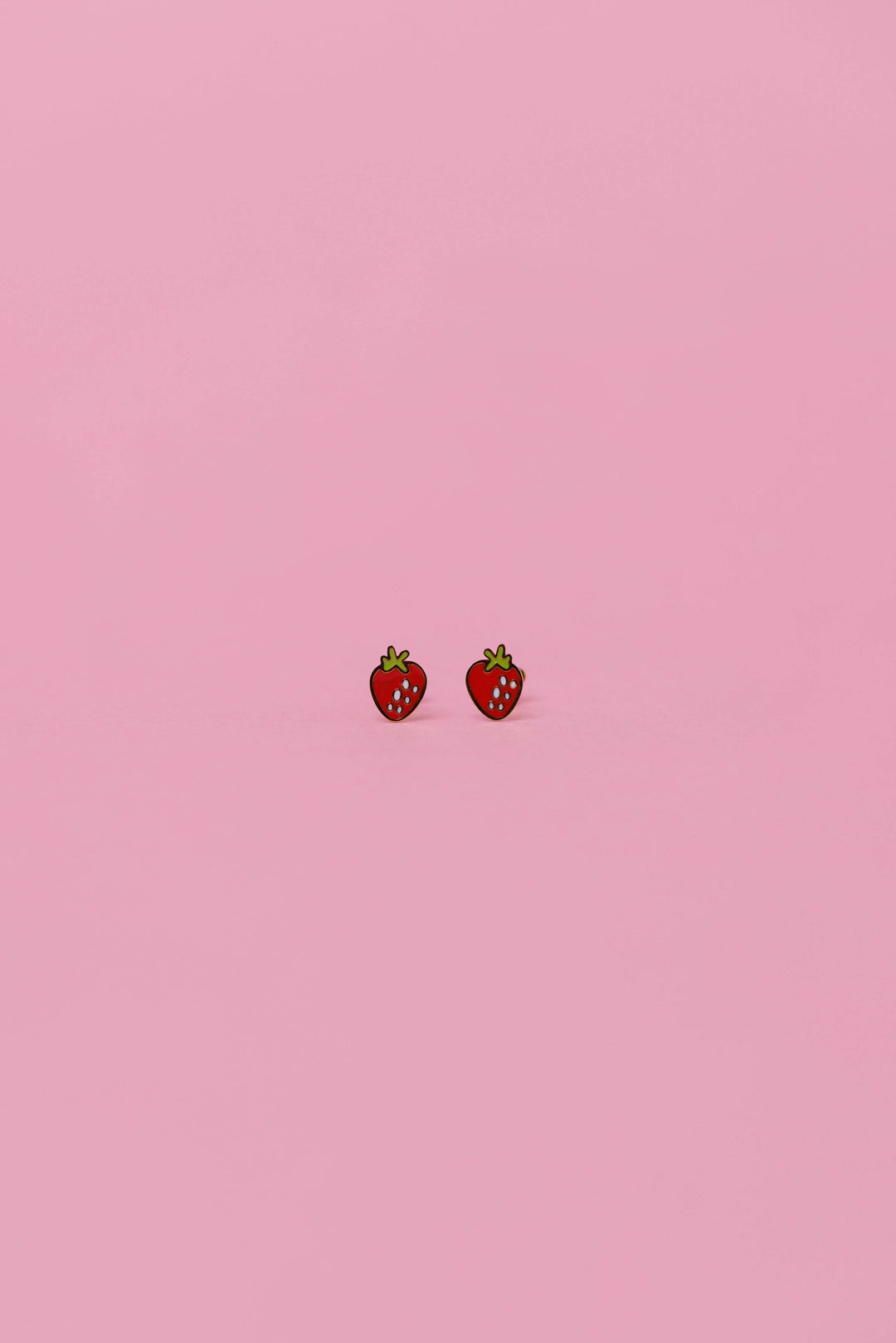 JaxKelly Fashion Strawberry Enamel Flat Back Kids Earrings
