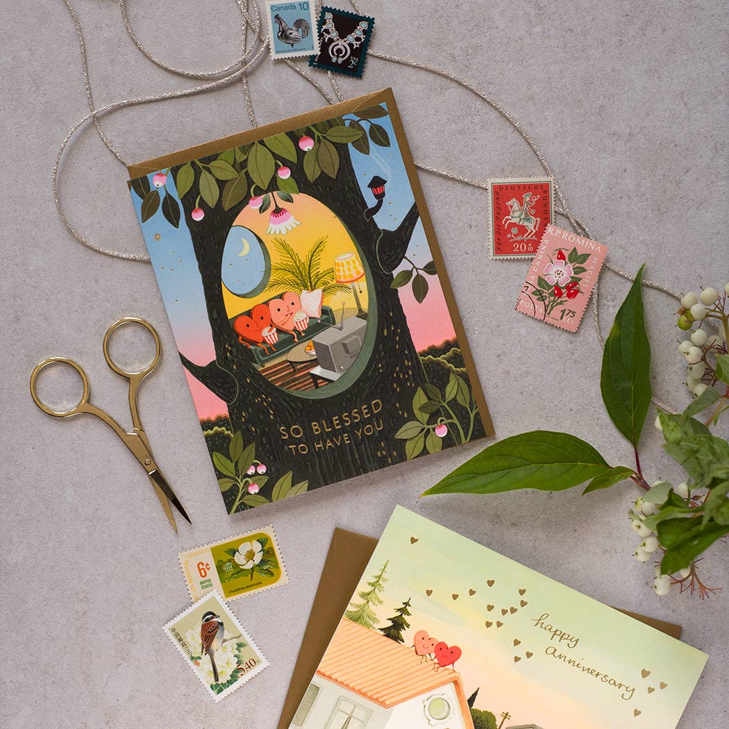 JooJoo Paper Cards Blessed Hearts - Love Greeting Card