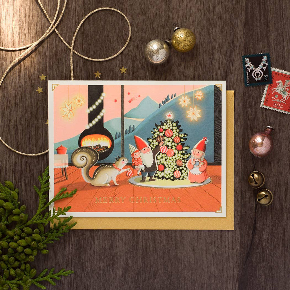 JooJoo Paper Cards Tiny Cabin Xmas Greeting Card