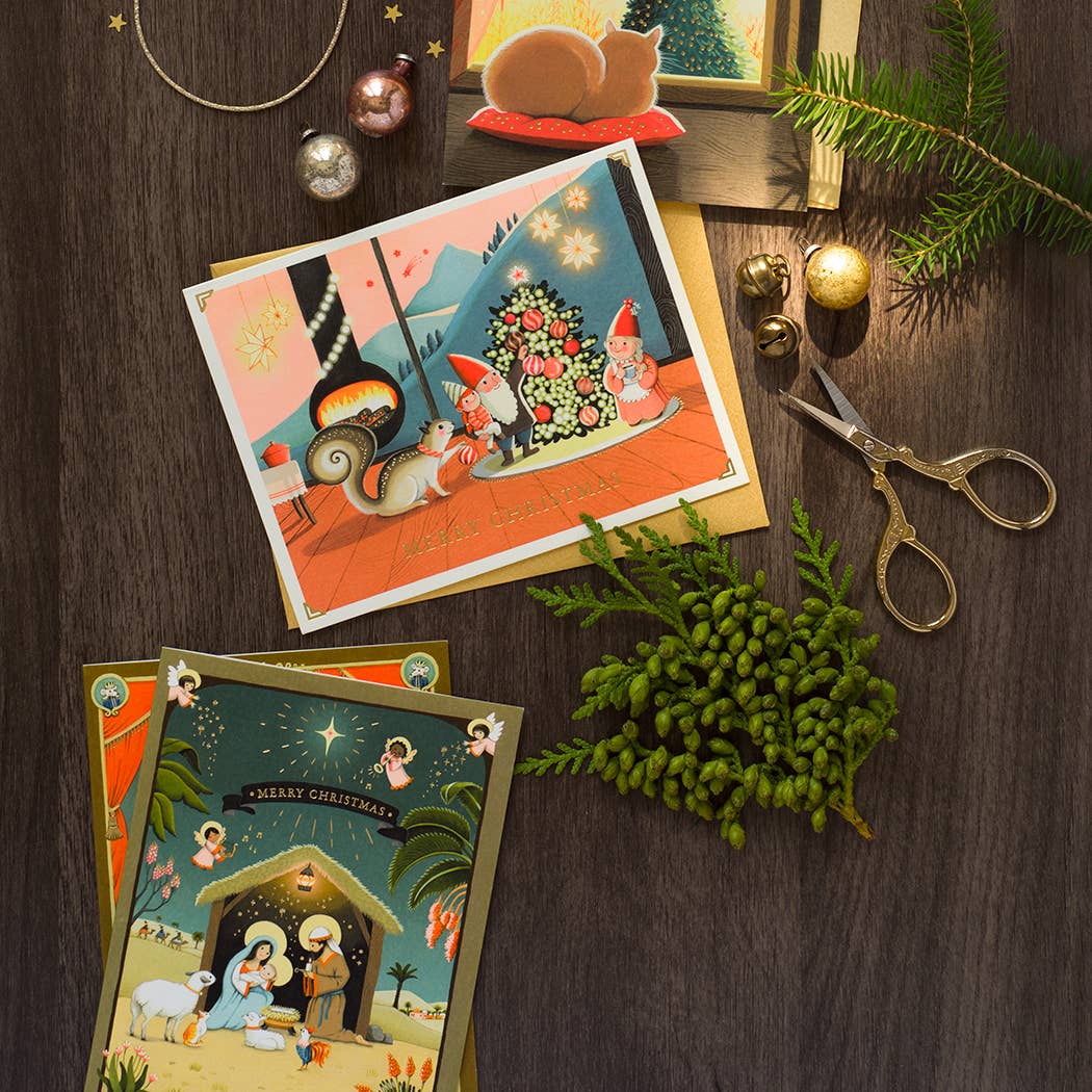 JooJoo Paper Cards Tiny Cabin Xmas Greeting Card