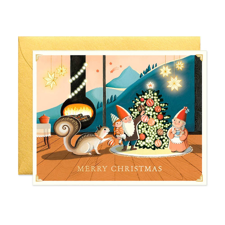 JooJoo Paper Cards Tiny Cabin Xmas Greeting Card