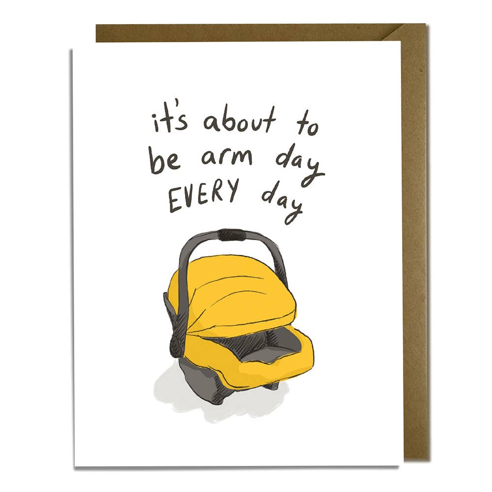 Kat French Design Cards Arm Day Funny Baby Card