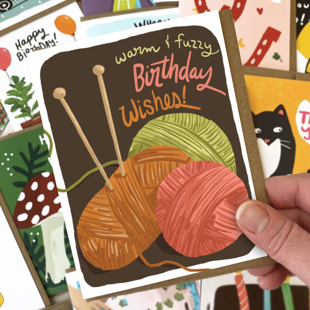 Kat French Design Cards Knitters Birthday Card