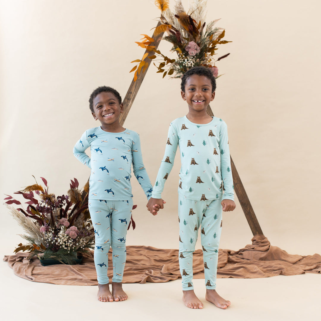 Kyte Baby Bodysuit Long Sleeve Pajamas in Coastline