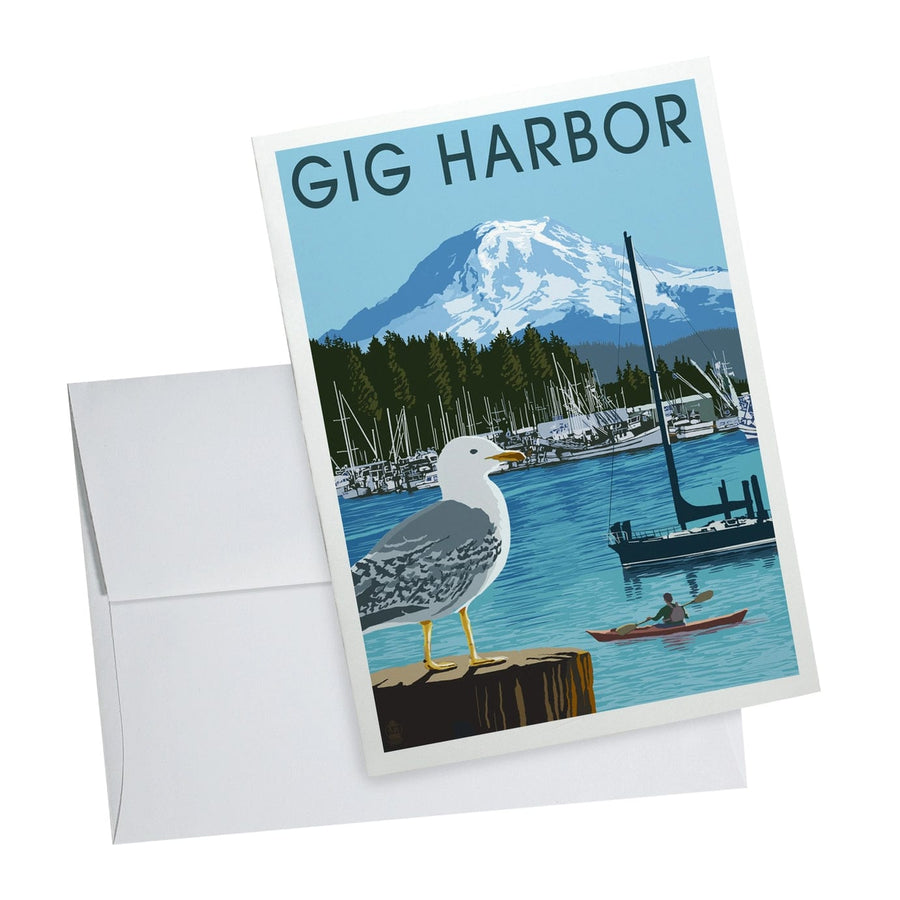 Lantern Press Card Gig Harbor, Washington, Day Scene Notecard