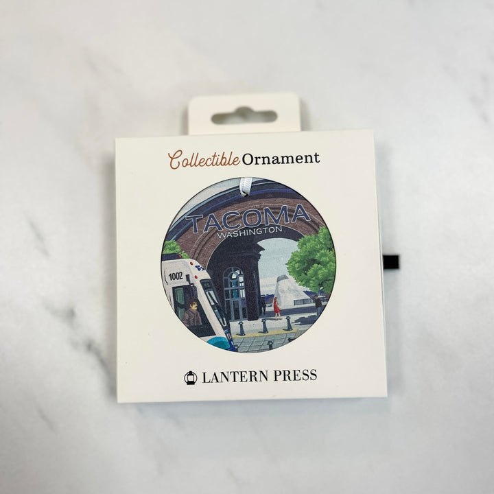 Lantern Press Ornament Tacoma, Washington Light Rail and History Museum Arch Ceramic Ornament