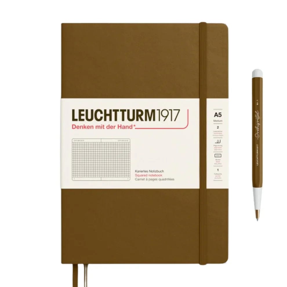 Leuchtturm1917 Journal Spicy Brown / Graph Leuchtturm1917 Notebook Medium (A5) - Hardcover