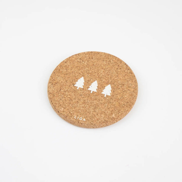 Liga Printed Cork Coaster - 3 Trees