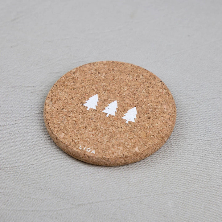 Liga Printed Cork Coaster - 3 Trees