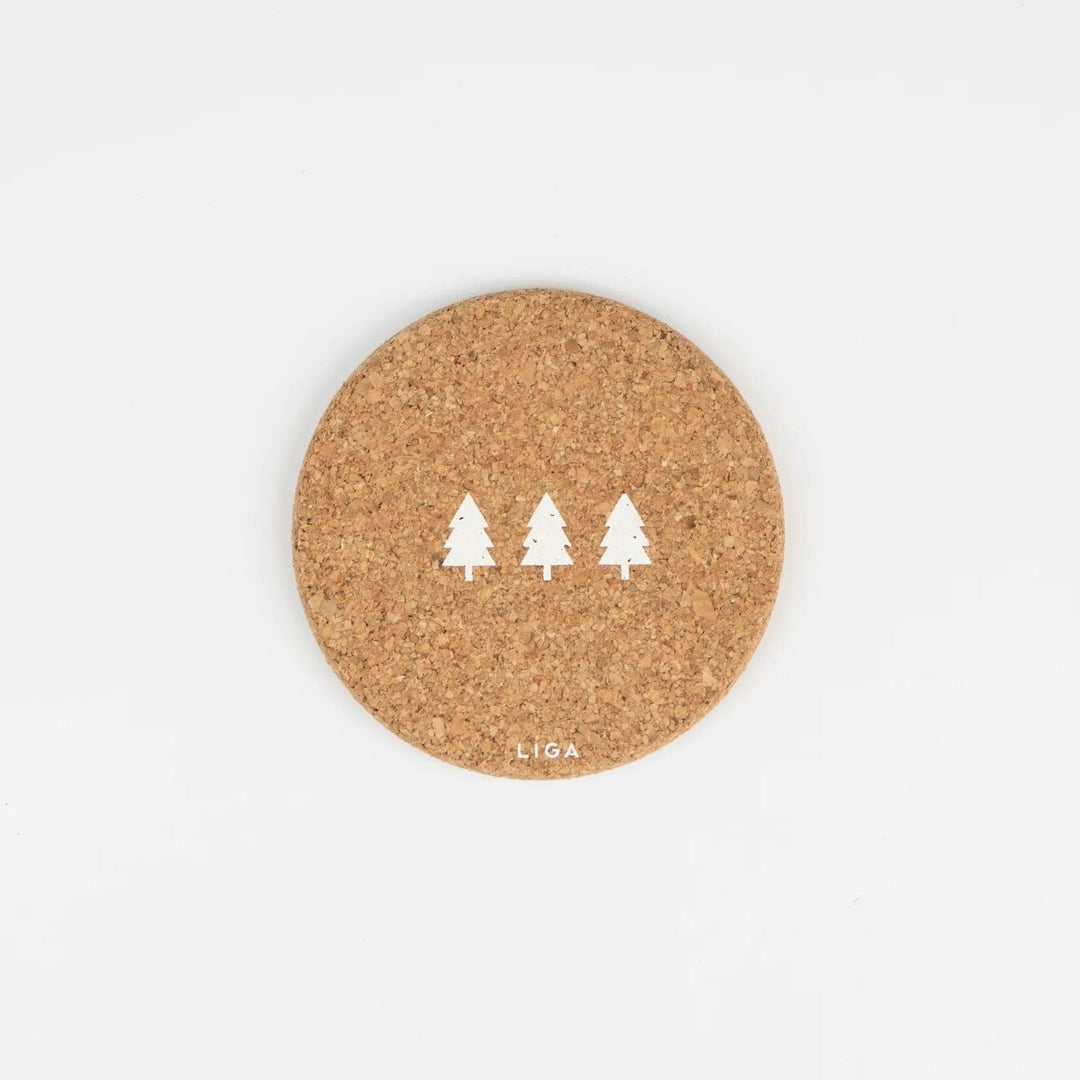 Liga Printed Cork Coaster - 3 Trees