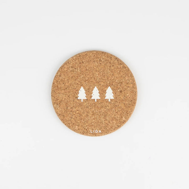 Liga Printed Cork Coaster - 3 Trees
