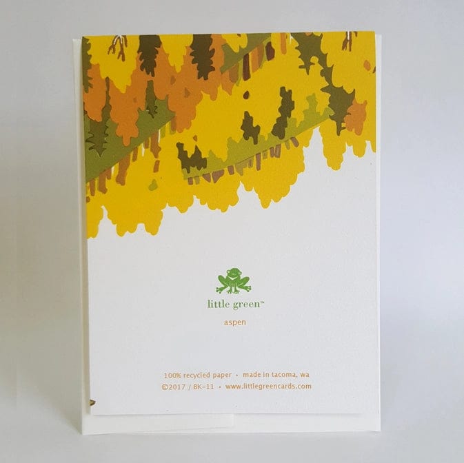 Little Green Card Fall Aspen Landscape Blank Card