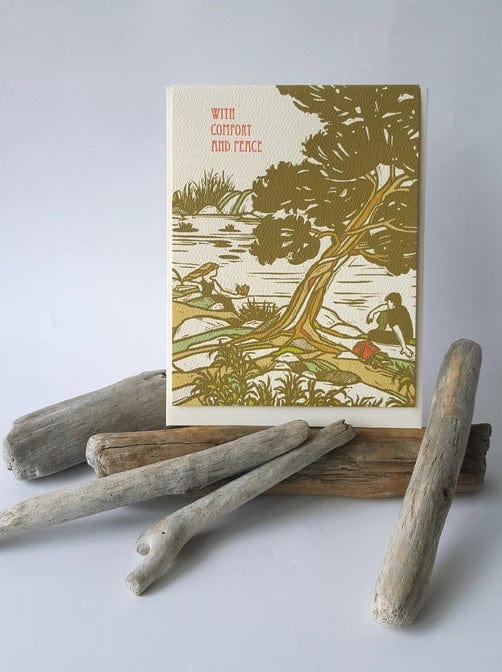 Little Green Card With Comfort and Peace Sympathy Card