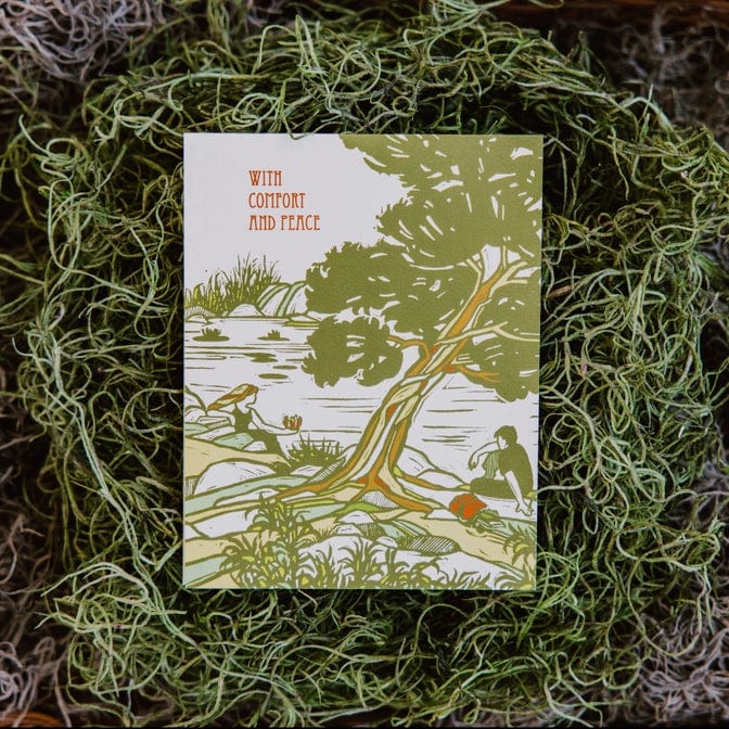Little Green Card With Comfort and Peace Sympathy Card