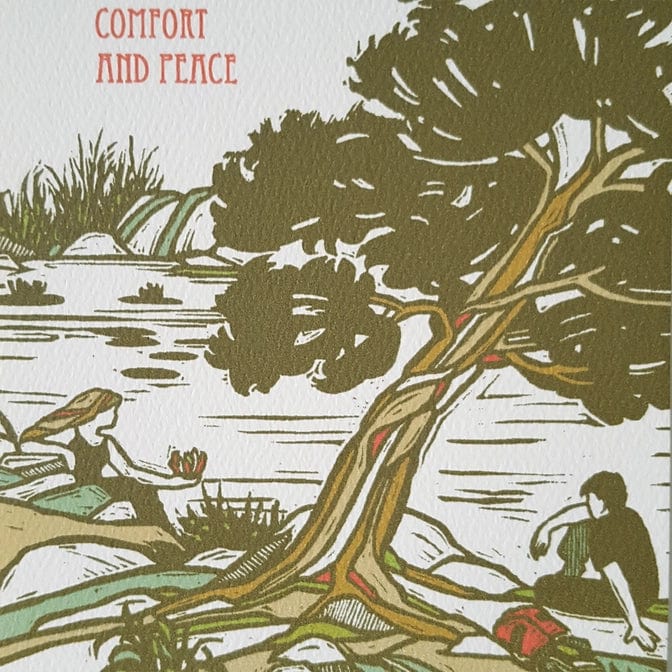 Little Green Card With Comfort and Peace Sympathy Card