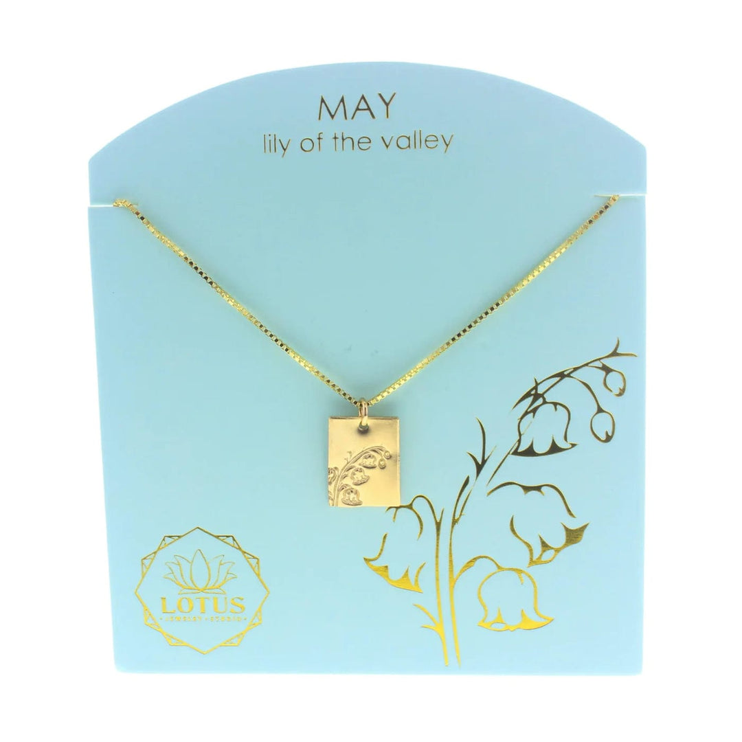 Lotus Jewelry Studio Necklaces May - Lily of the Valley Birth Flower Necklaces in Gold