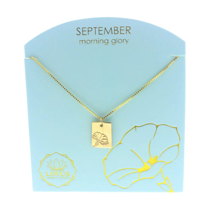 Lotus Jewelry Studio Necklaces September - Morning Glory Birth Flower Necklaces in Gold