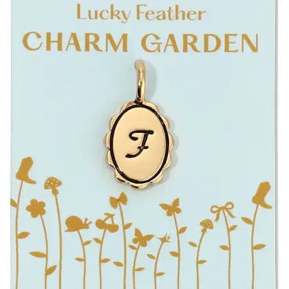 Lucky Feather Charm Charm Garden - Scalloped Gold Initial Charm
