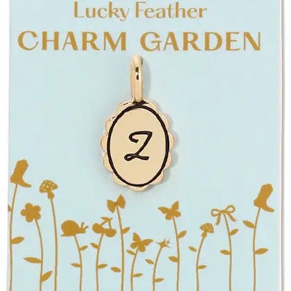 Lucky Feather Charm Charm Garden - Scalloped Gold Initial Charm