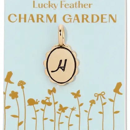 Lucky Feather Charm Charm Garden - Scalloped Gold Initial Charm