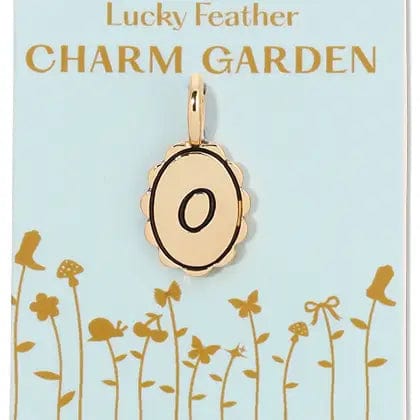 Lucky Feather Charm Charm Garden - Scalloped Gold Initial Charm