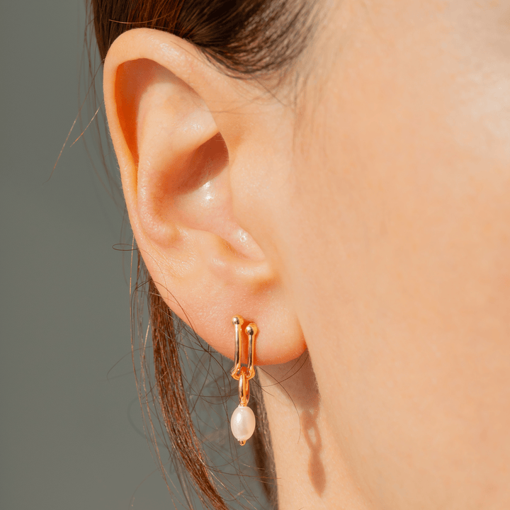 Lucky Feather Fashion Add-A-Charm Gold Hoop Earrings