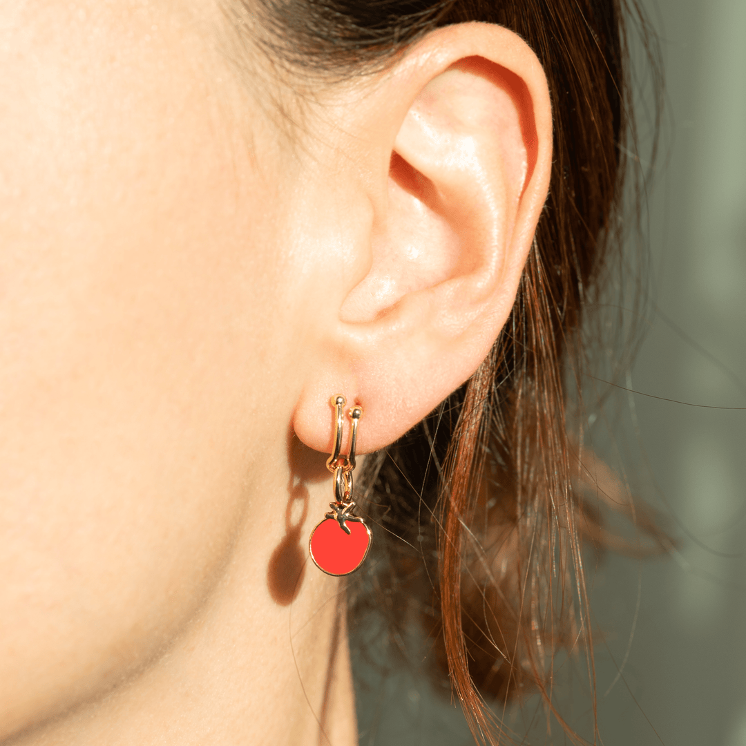 Lucky Feather Fashion Add-A-Charm Gold Hoop Earrings