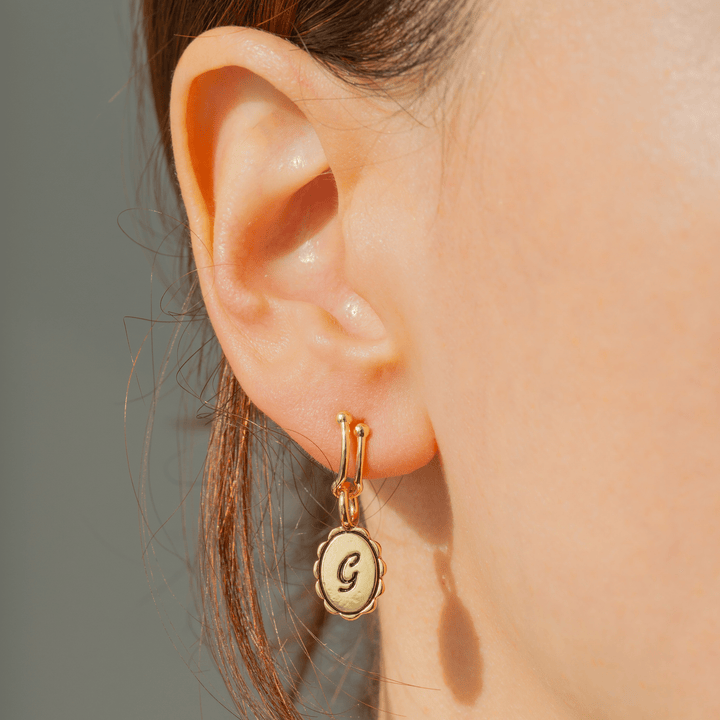 Lucky Feather Fashion Add-A-Charm Gold Hoop Earrings