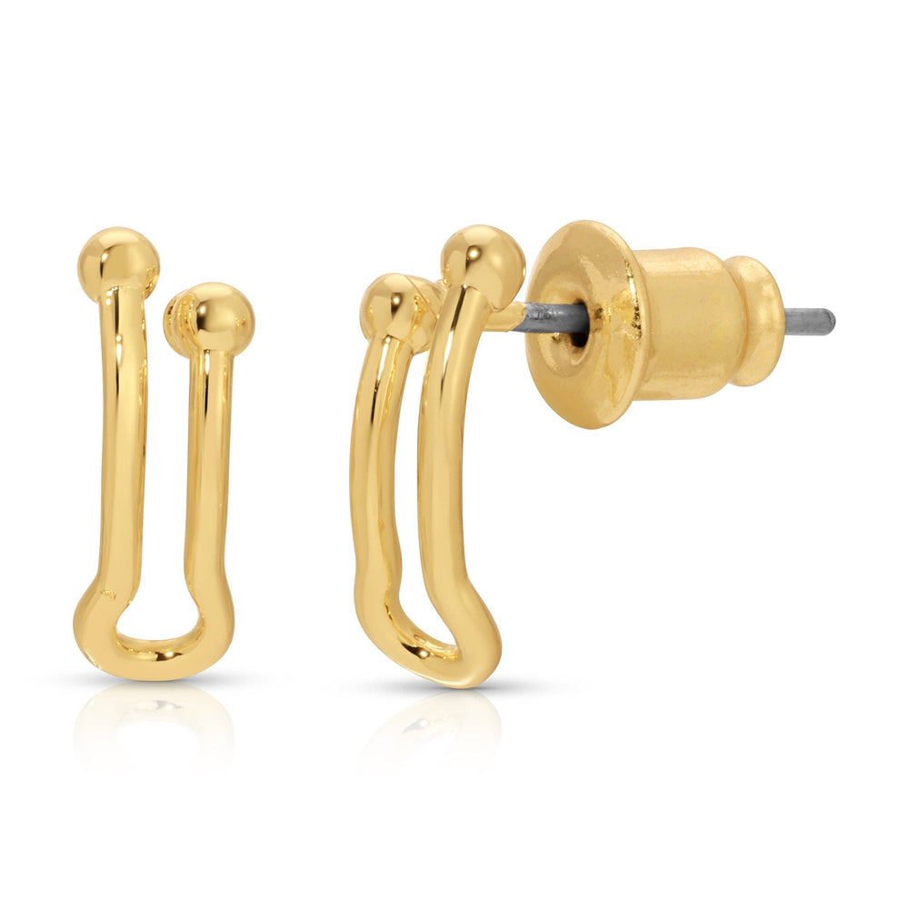 Lucky Feather Fashion Add-A-Charm Gold Hoop Earrings