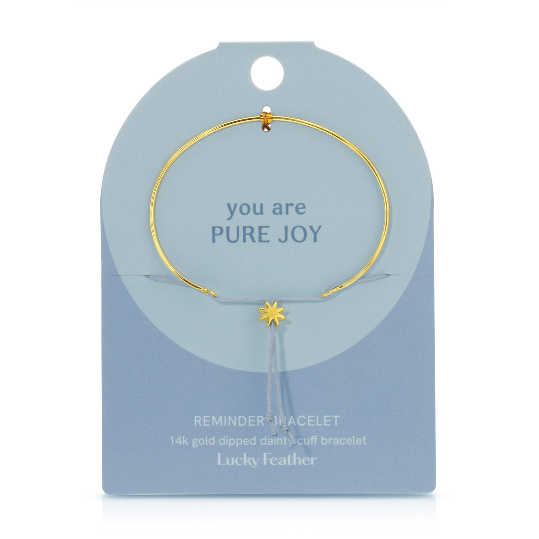 Lucky Feather Fashion Reminder Bracelet - Pure Joy - Gold