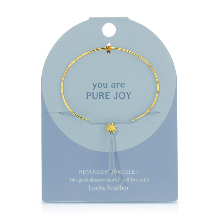 Lucky Feather Fashion Reminder Bracelet - Pure Joy - Gold