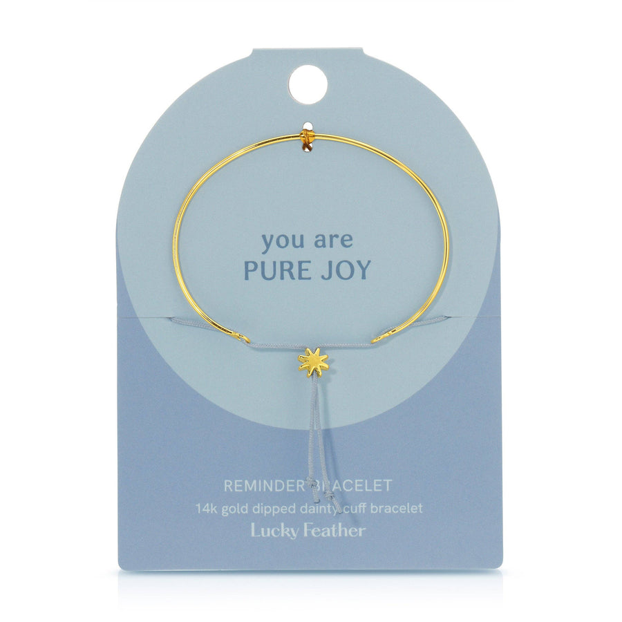 Lucky Feather Fashion Reminder Bracelet - Pure Joy - Gold